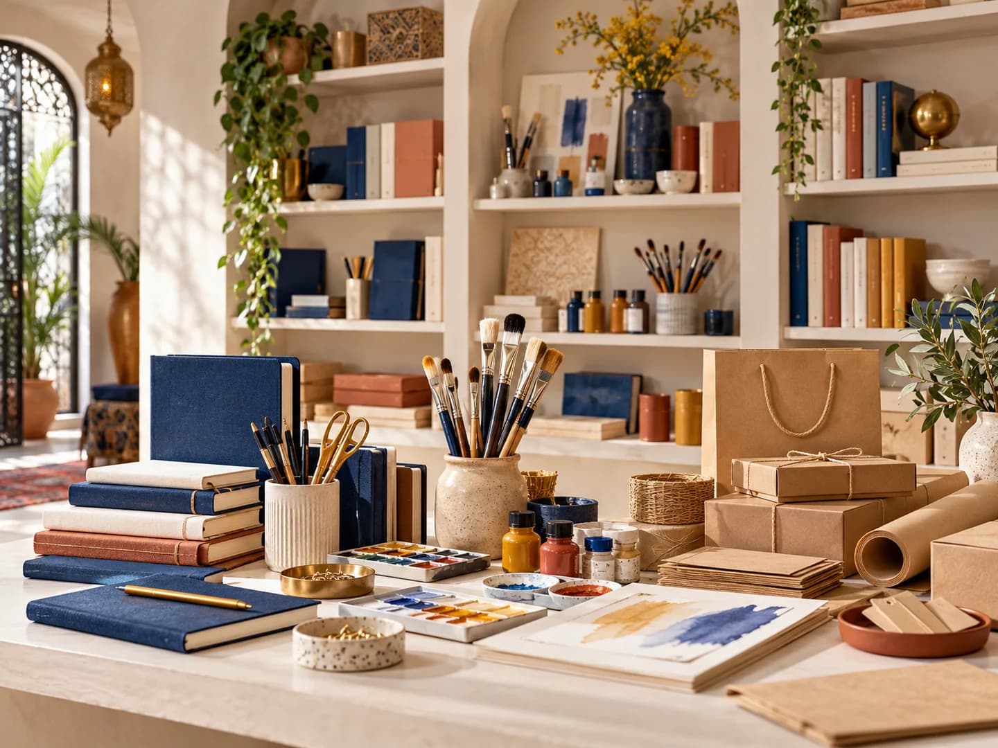 Présentation organisée des univers TESAREA : bureau, beaux-arts, emballage et livres